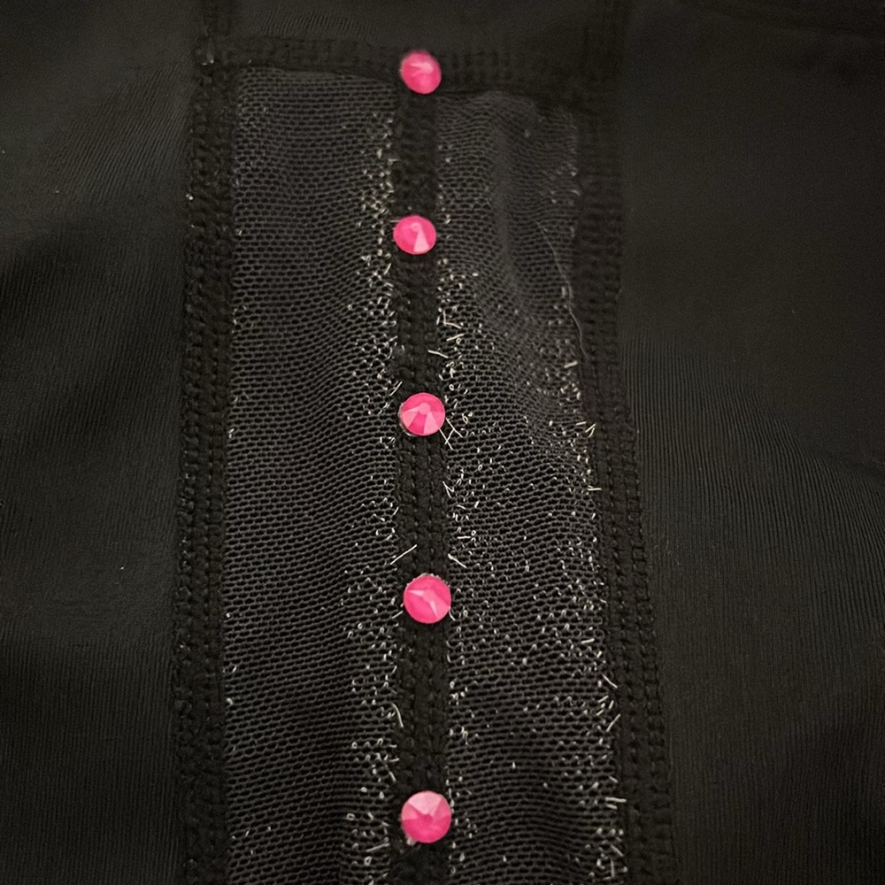 So Pink & White Bra Top with Embellishments & Balera Cropped Leggings Costume - Picture 16 of 17